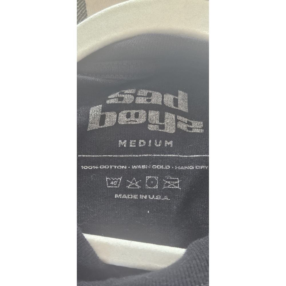 SAD BOYS by Junior H mens M USA made black Skull or Club graphic T 100% cotton - Picture 4 of 4